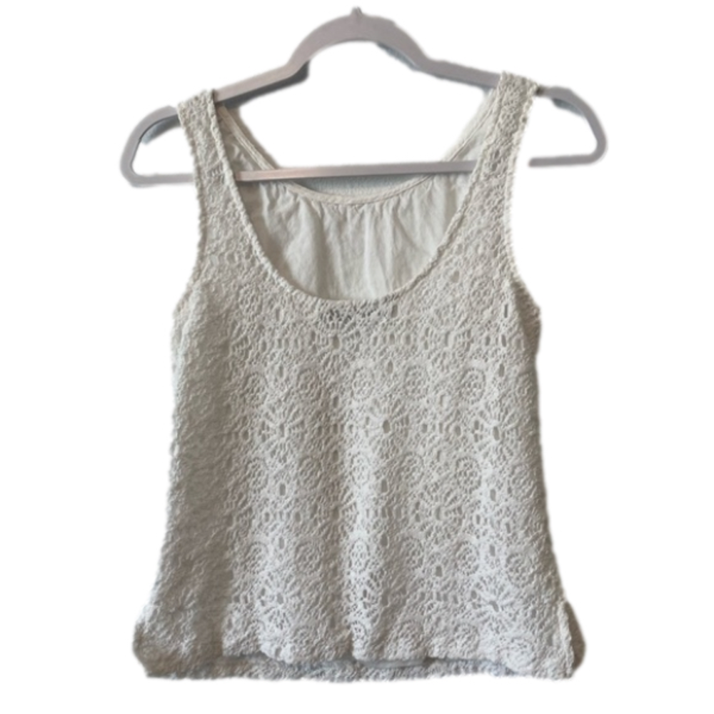 Trina Turk Boho Lined Lace Scoop Back Tank Top Size Medium